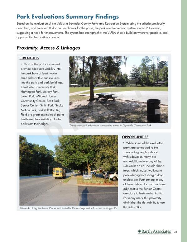 Park Evaluations Summary Findings