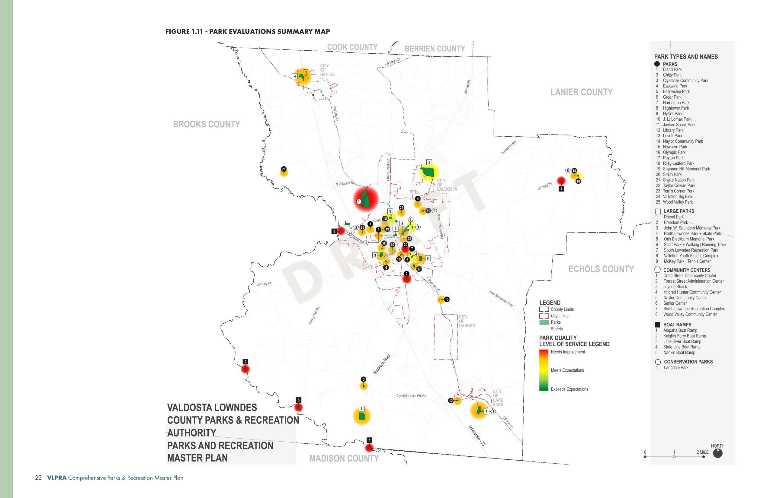 FIGURE 1.11 - PARK EVALUATIONS SUMMARY MAP