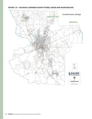 [FIGURE 1.21 - VALDOSTA/LOWNDES COUNTY RIVERS, ROADS AND MUNICIPALITIES]