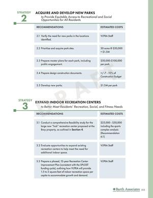 [STRATEGY 2: ACQUIRE AND DEVELOP NEW PARKS; STRATEGY 3: EXPAND INDOOR RECREATION CENTERS]