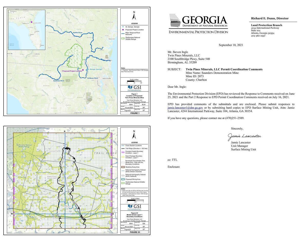 Rivers, Swamp and mine site, GA-EPD cover letter