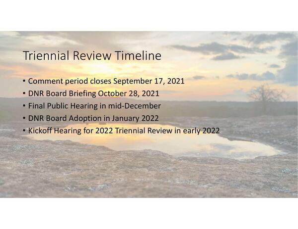 [Triennial Review Timeline]