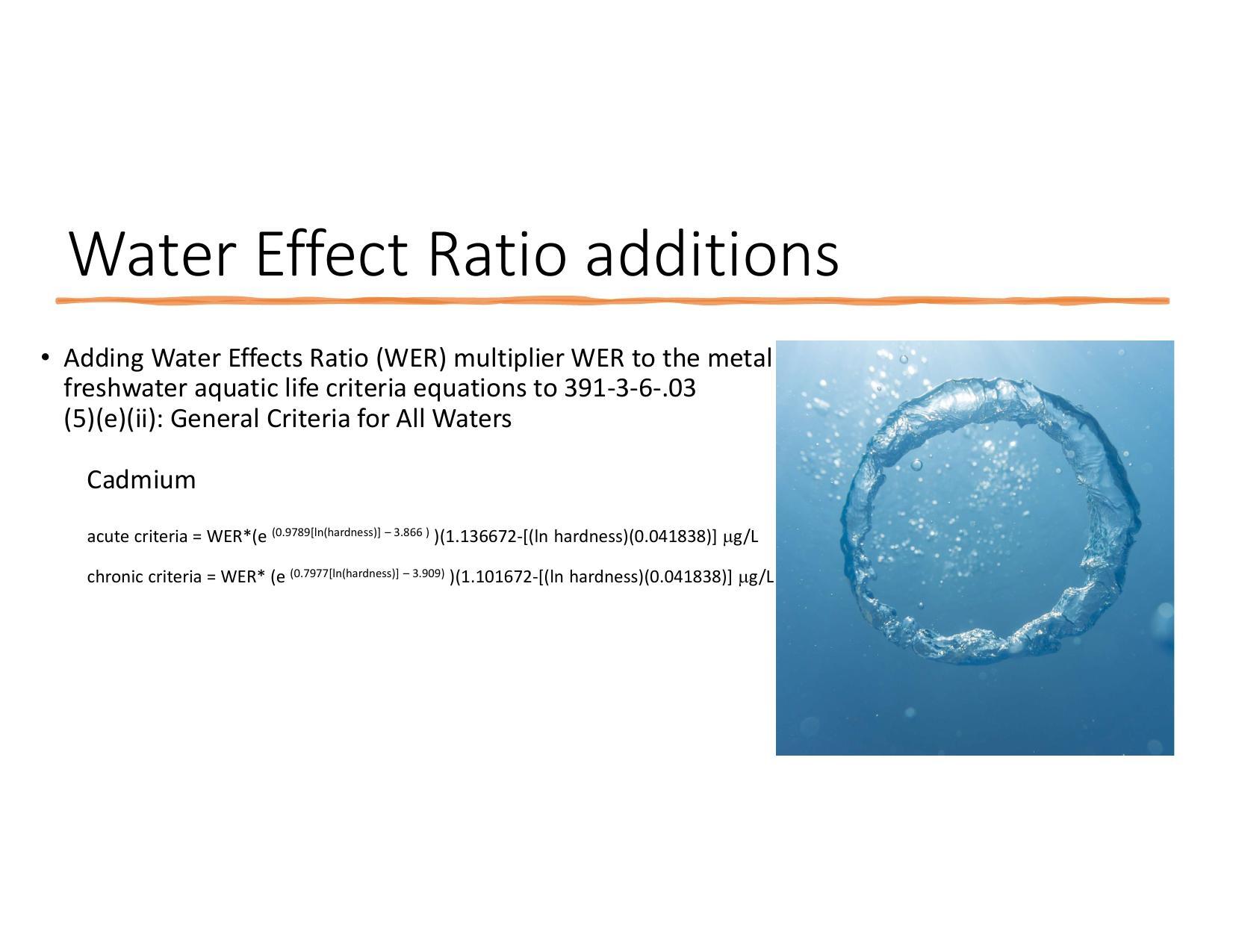 Water Effect Ratio additions