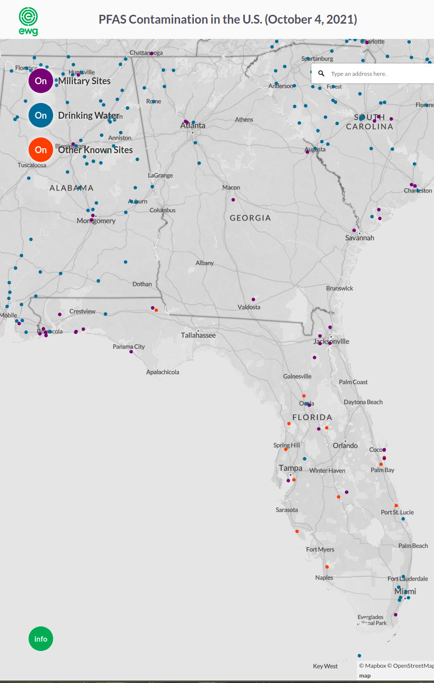 PFAS Contamination in the U.S. (October 4, 2021) --EWG