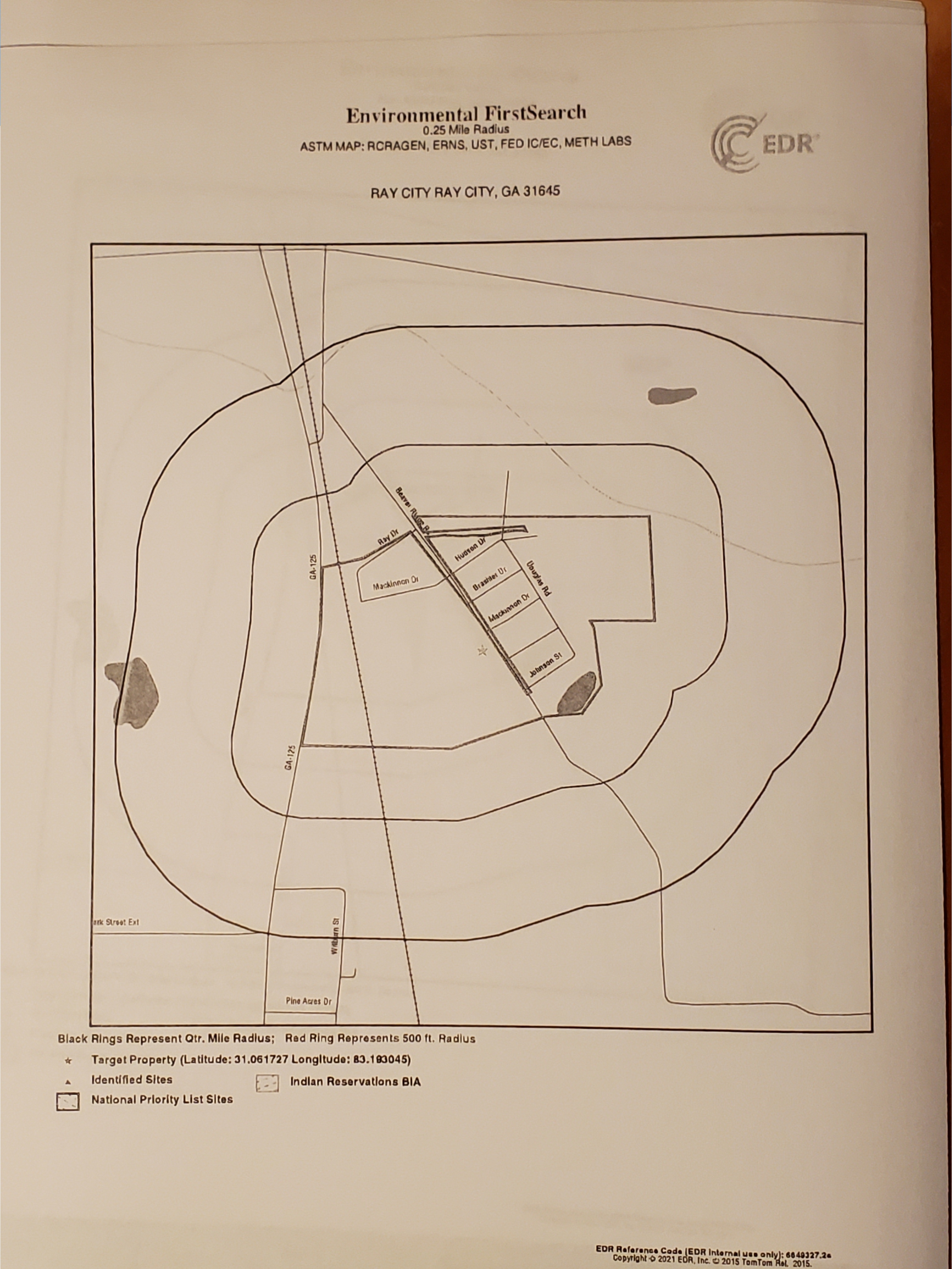 0.25 Mile Radius ASTM Map