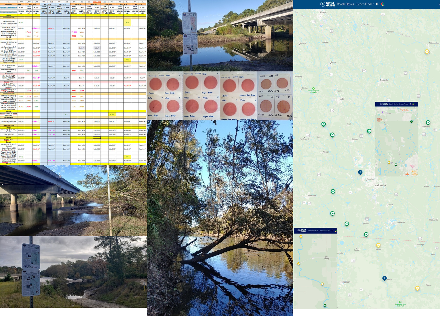 Chart + Folsom + Lakeland; Hagan, charts, Cleary Bluff; Map: Swim Guide