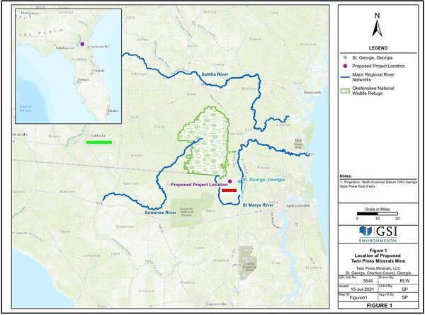 Location of proposed Twin Pines Minerals Mine