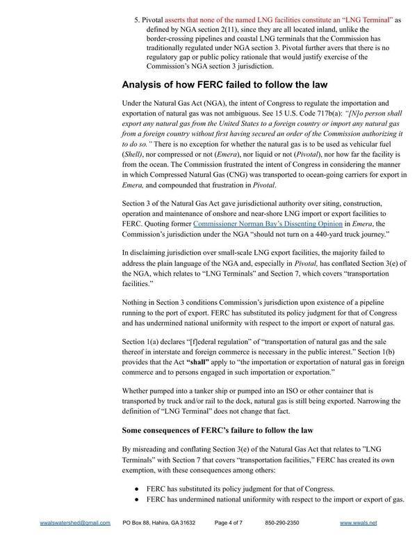 Analysis of how FERC failed to follow the law