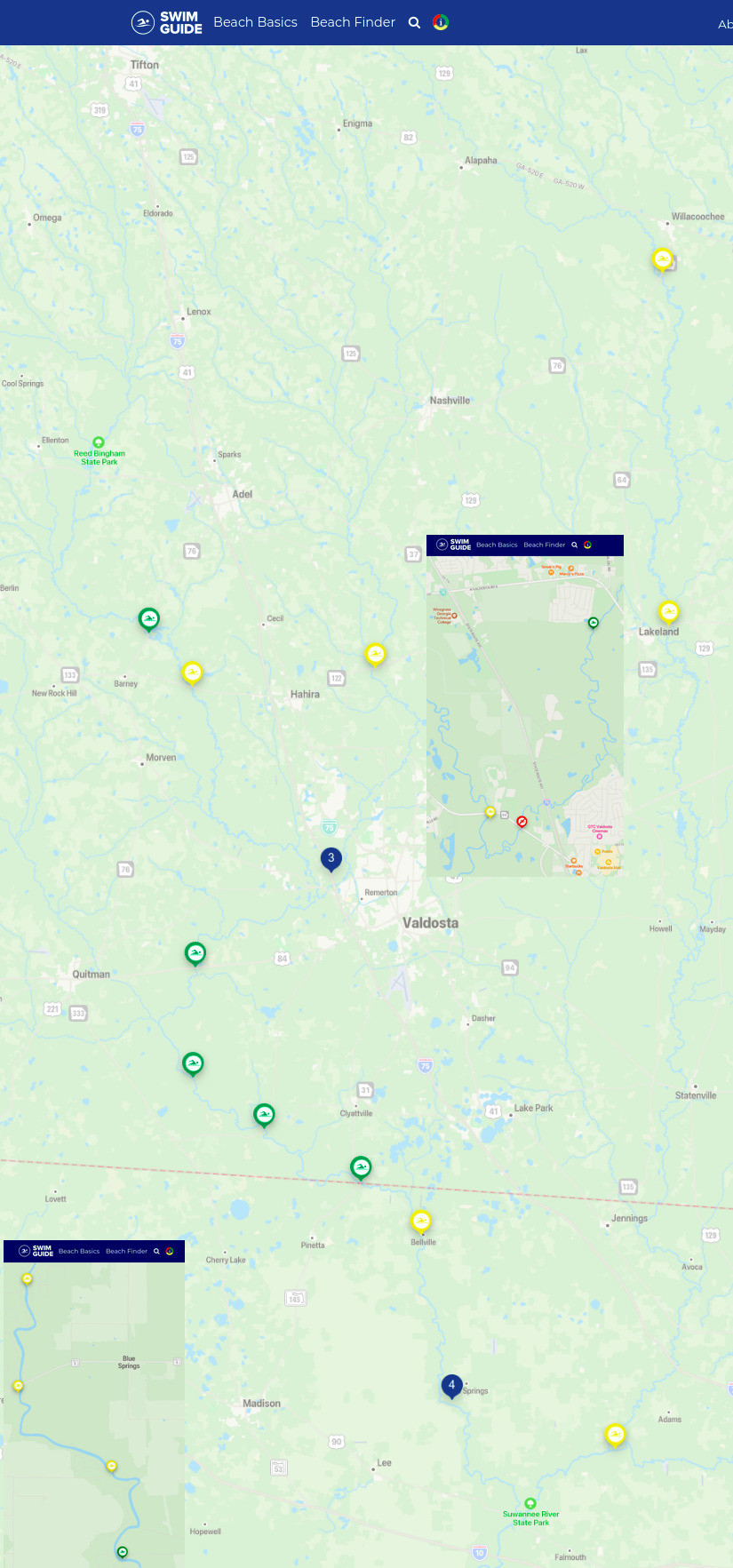 Map: Clean Withlacoochee River except GA 133, Swim Guide, 2021-12-02