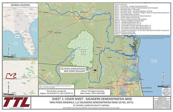 [SHEET 1: COVER SHEET - SAUNDERS DEMONSTRATION MINE]