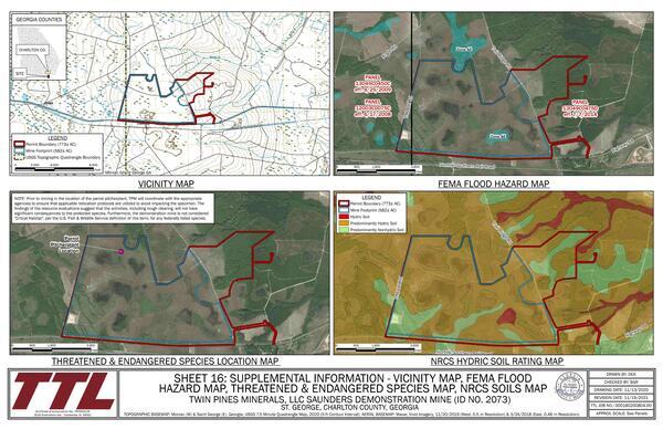 SHEET 16: SUPPLEMENTAL INFORMATION - VICINITY MAP, FEMA FLOOD =a