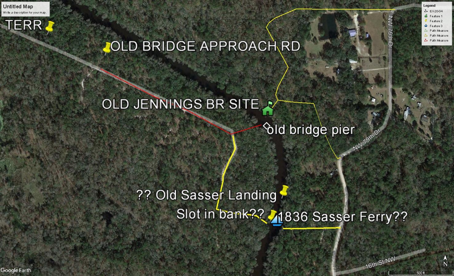 1836 Sasser Ferry map --Ken Sulak