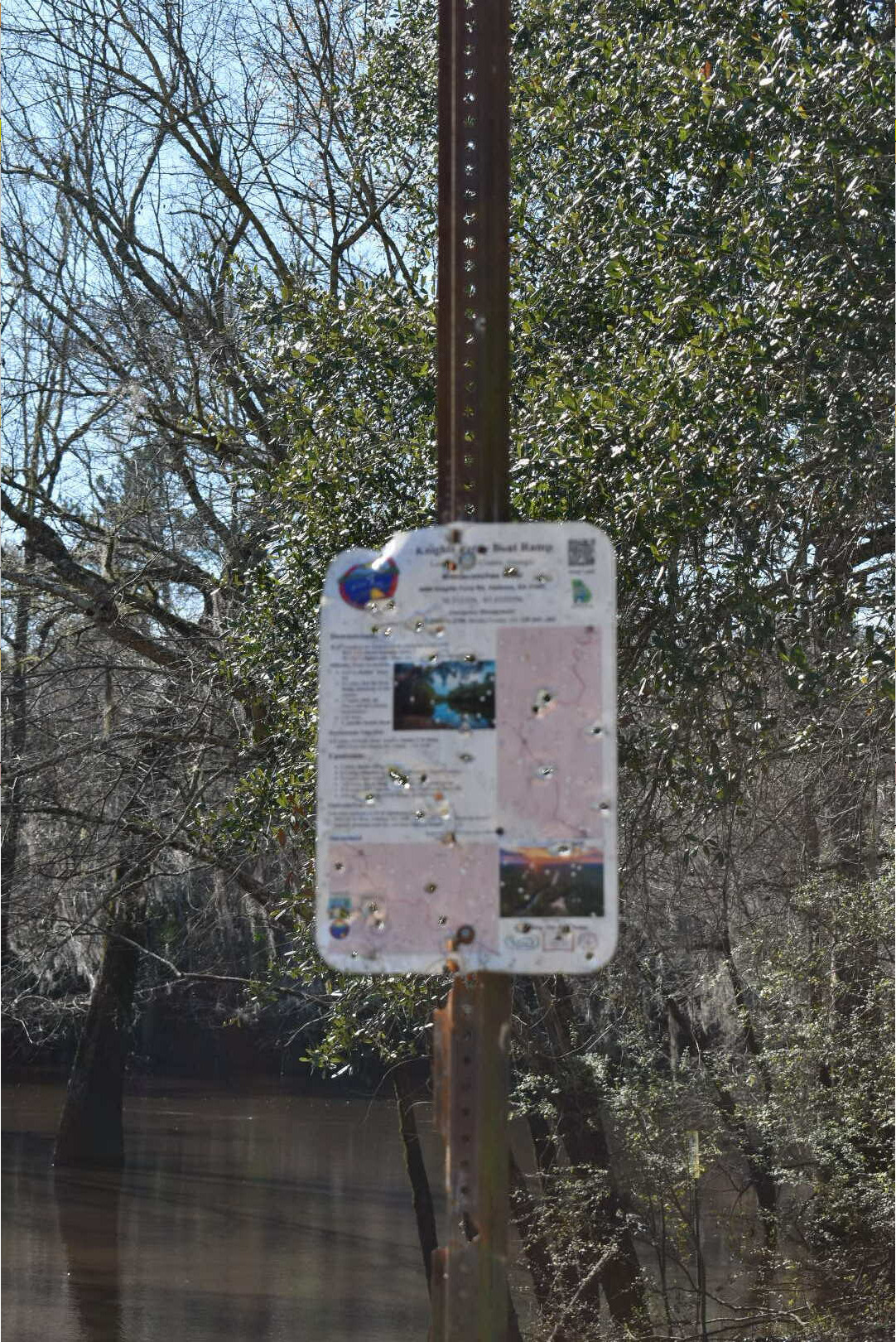 Knights Ferry Boat Ramp Sign, Withlacoochee River 2022-01-06