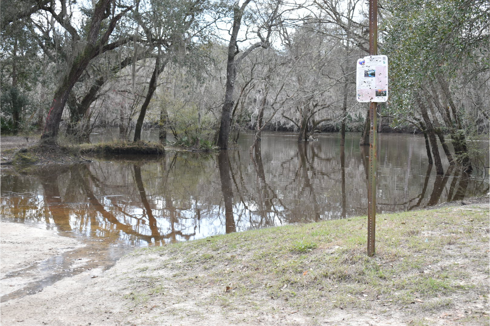 Knights Ferry Boat Ramp Sign, Withlacoochee River 2022-01-20