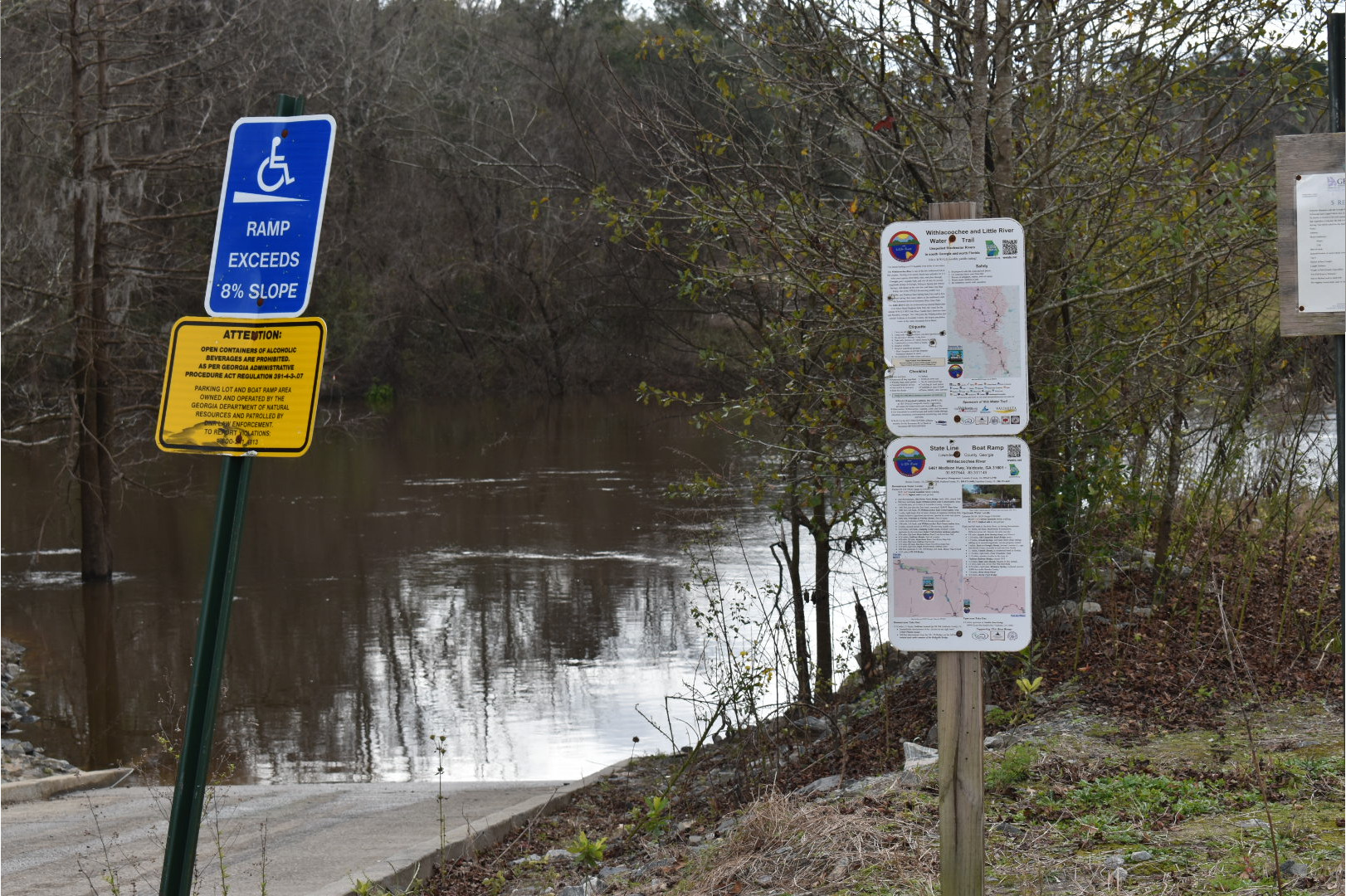 State Line Boat Ramp Sign, Withlacoochee River @ GA 133 2022-01-20