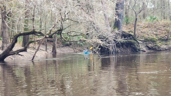 Helen Crowley returning from the Little Alapaha, 11:07:48, 30.5013830, -83.0383303