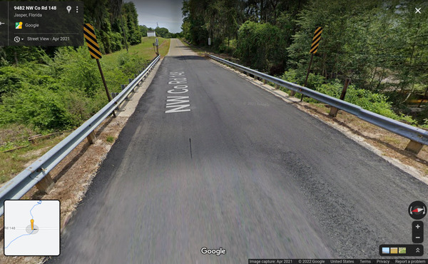 NW CR 148 Bridge, Little Alapaha River; Photo: Google Streetview