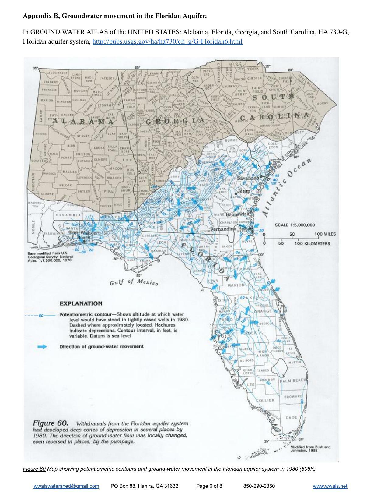 Appendix B, Groundwater movement in the Floridan Aquifer.