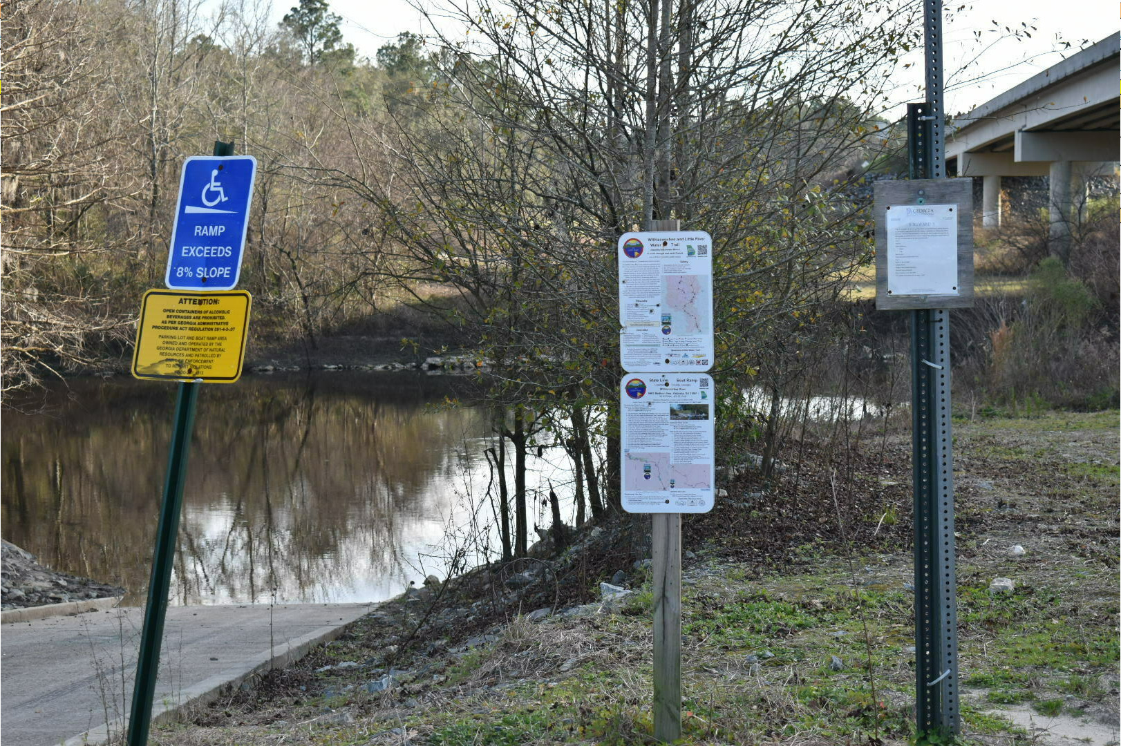 State Line Boat Ramp Sign, Withlacoochee River @ GA 133 2022-02-10