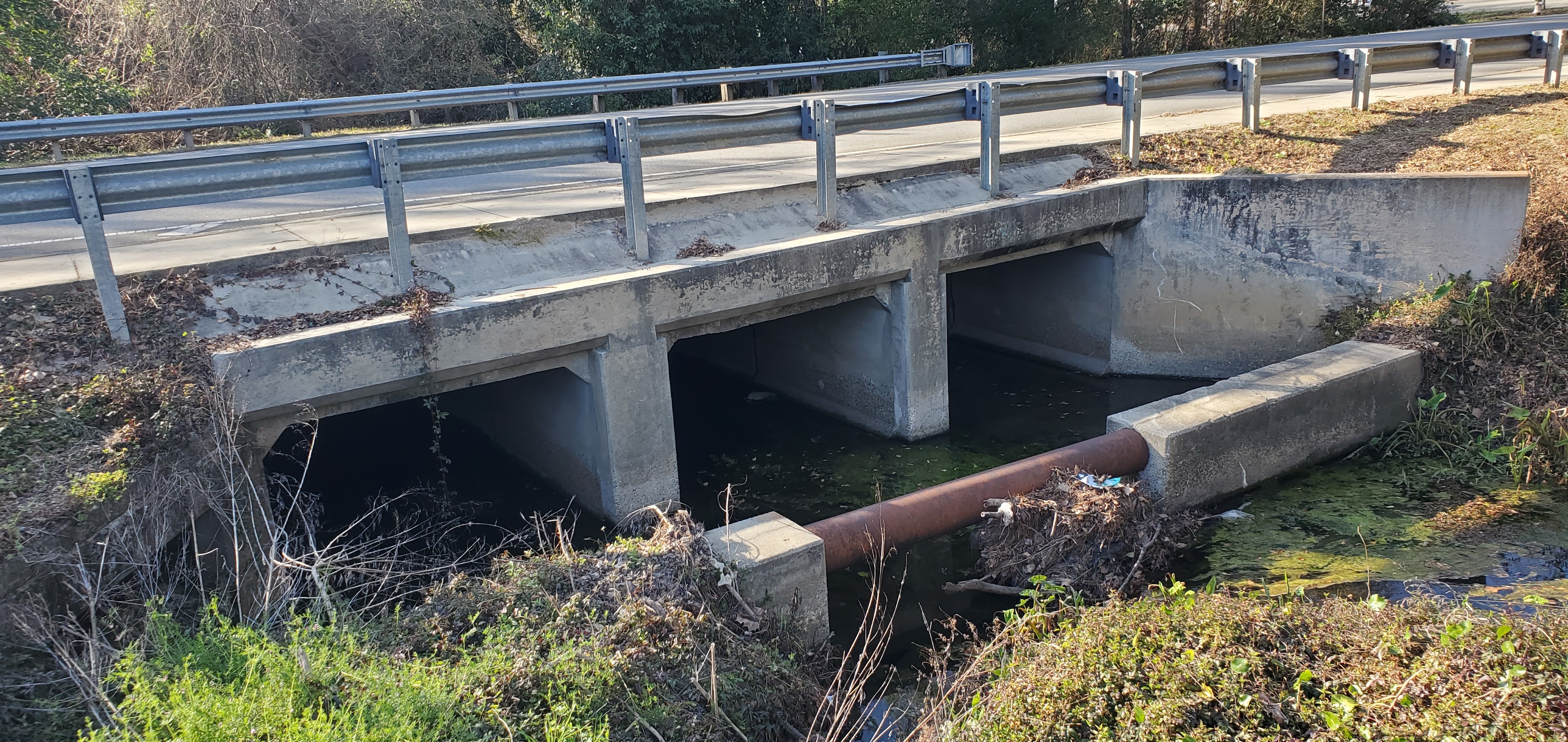 Trash, Sewer line, Upstream Bridge, 16:10:06, 30.8631328, -83.2920123