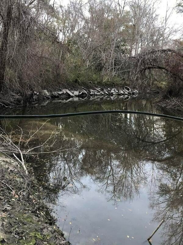 [Boom restuffed Sugar Creek 2022-02-04 Photo: Russell McBride]