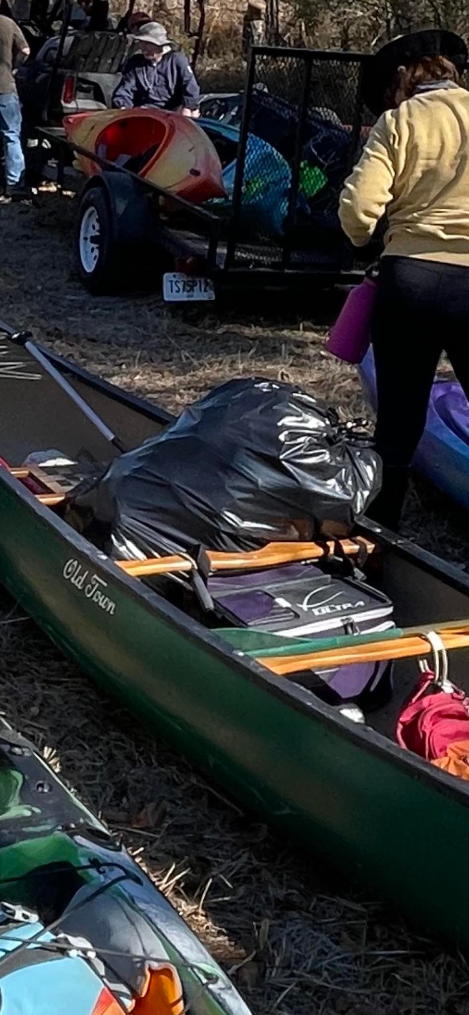 Trash in canoe at Spook Bridge, Withlacoochee River 2022-02-19 Photo: Bobby McKenzie