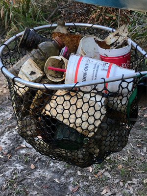 [Trash net, Cook Out, Zacadoo's Photo: Russell Allen McBride 2022-02-26]