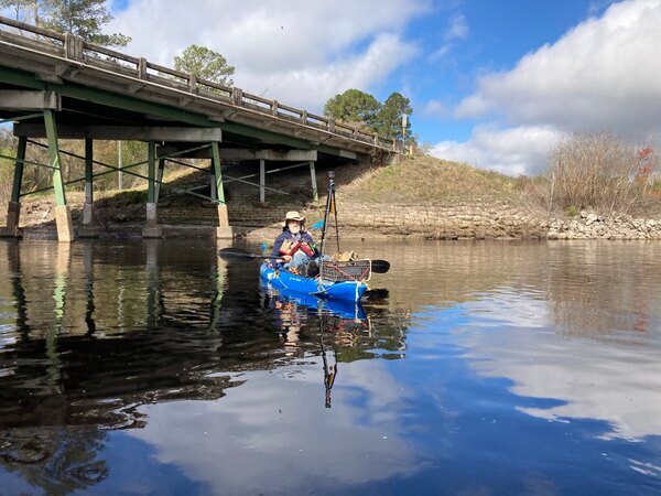 Suwannee Riverkeeper John S. Quarterman at US 441 Bridge, 30.6818250, -82.5600660