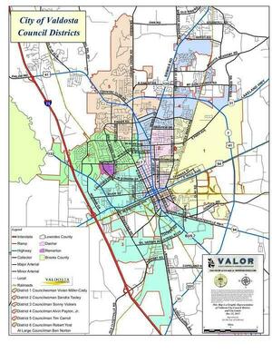 [Valdosta City Council District Map]