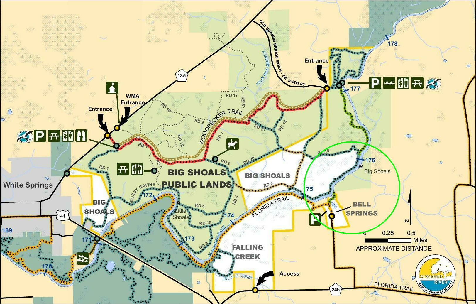 Map: Bell-Springs to Big Shoals