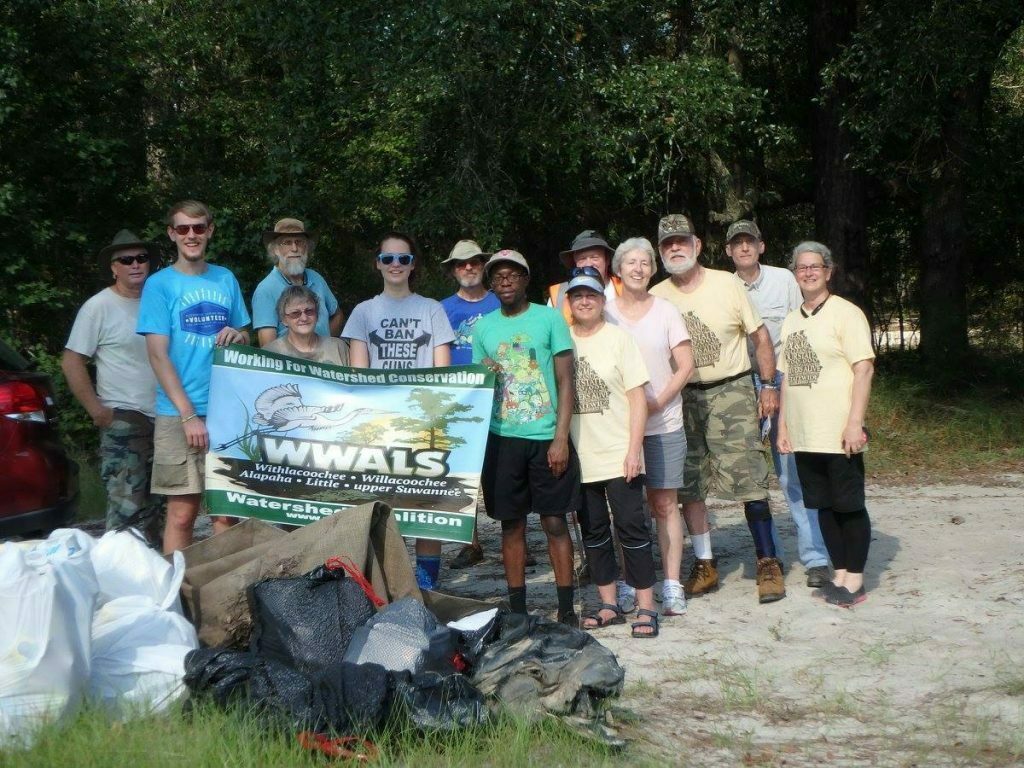 Chris Mericle, Tony Rowden, John S. Quarterman, Heather Brasell, Live Cote, Jyrell, Deanna Mericle, shirley Kokidko, Dave Hetzel, Bret Wagenhorst, Gretchen Quarterman, and a few anonymeese, in WWALS Adopt-A-Stream Cleanup at Berrien Beach Landing (GA 168) --Gretchen Quarterman 2016-09-10 https://wwals.net/?p=22533