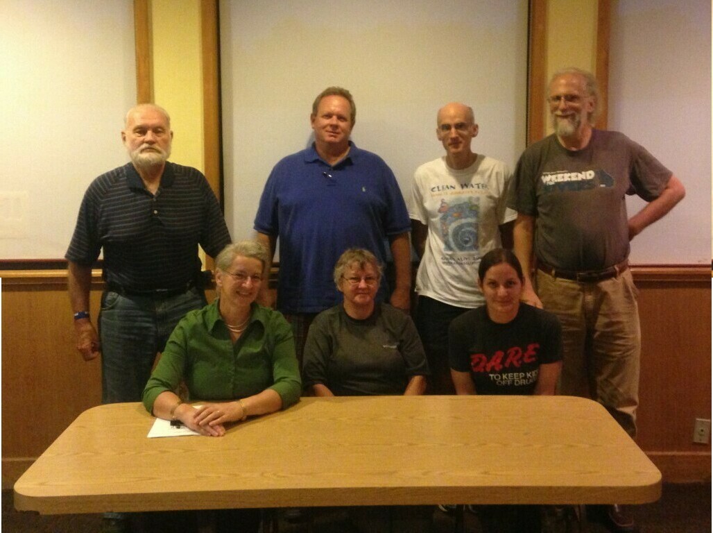 WWALS Board Members 2013-08-14 https://wwals.net/?p=835 Back Row (L to R) Dave Hetzel (President), Garry Gentry (Membership), Bret Wagenhorst (Outings), John Quarterman (Senior Vice President); Front Row (L to R): Gretchen Quarterman (Treasurer), Heather Brasell (Secretary), April Huntley; Missing from photo: Al Browning, Karan Rawlins (Events).