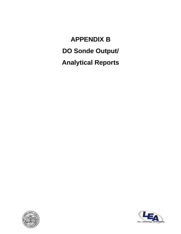 [Appendix B: DO Sonde Output / Analytical Reports]