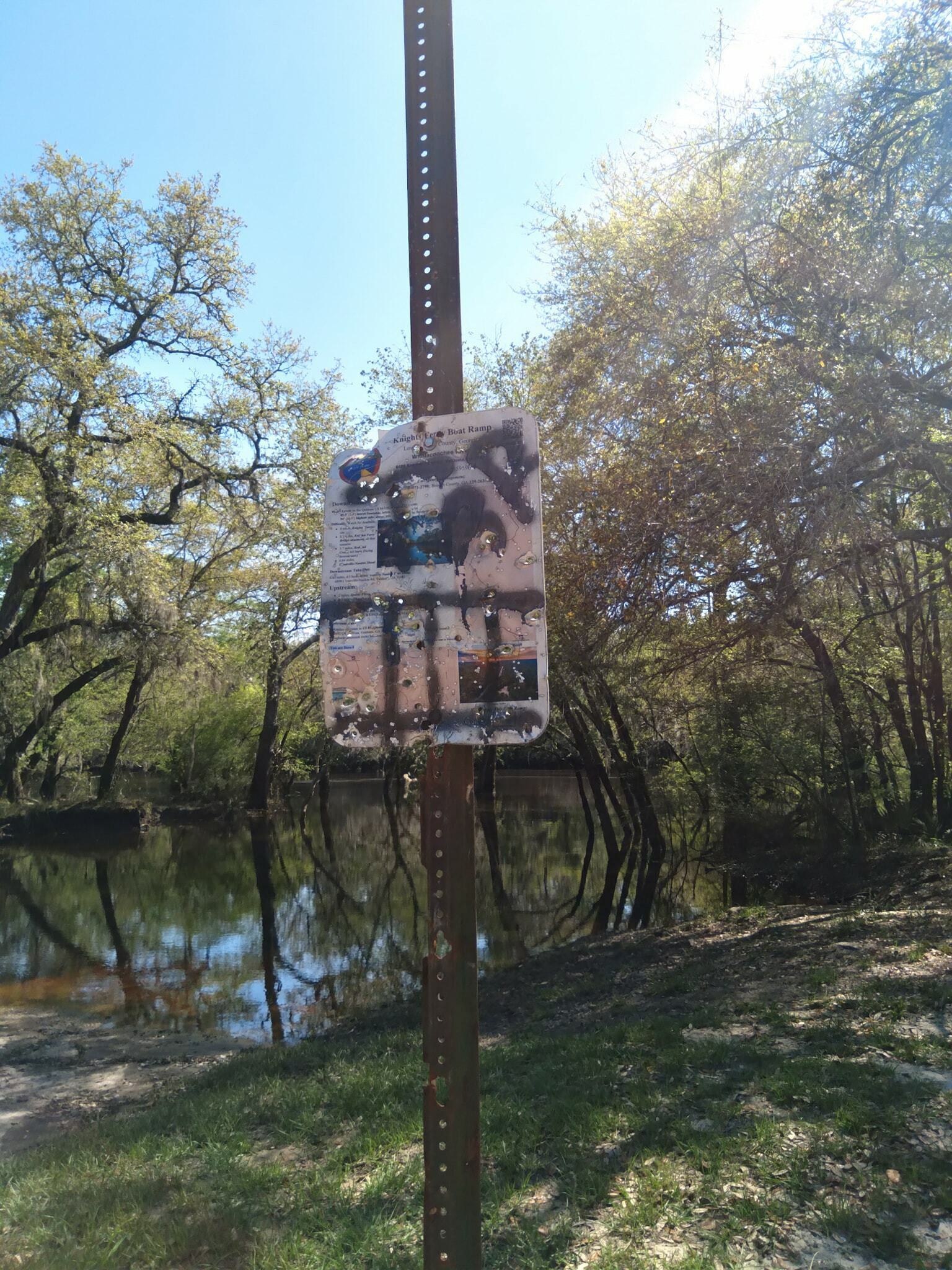 Knights Ferry Boat Ramp Sign, Withlacoochee River 2022-04-15