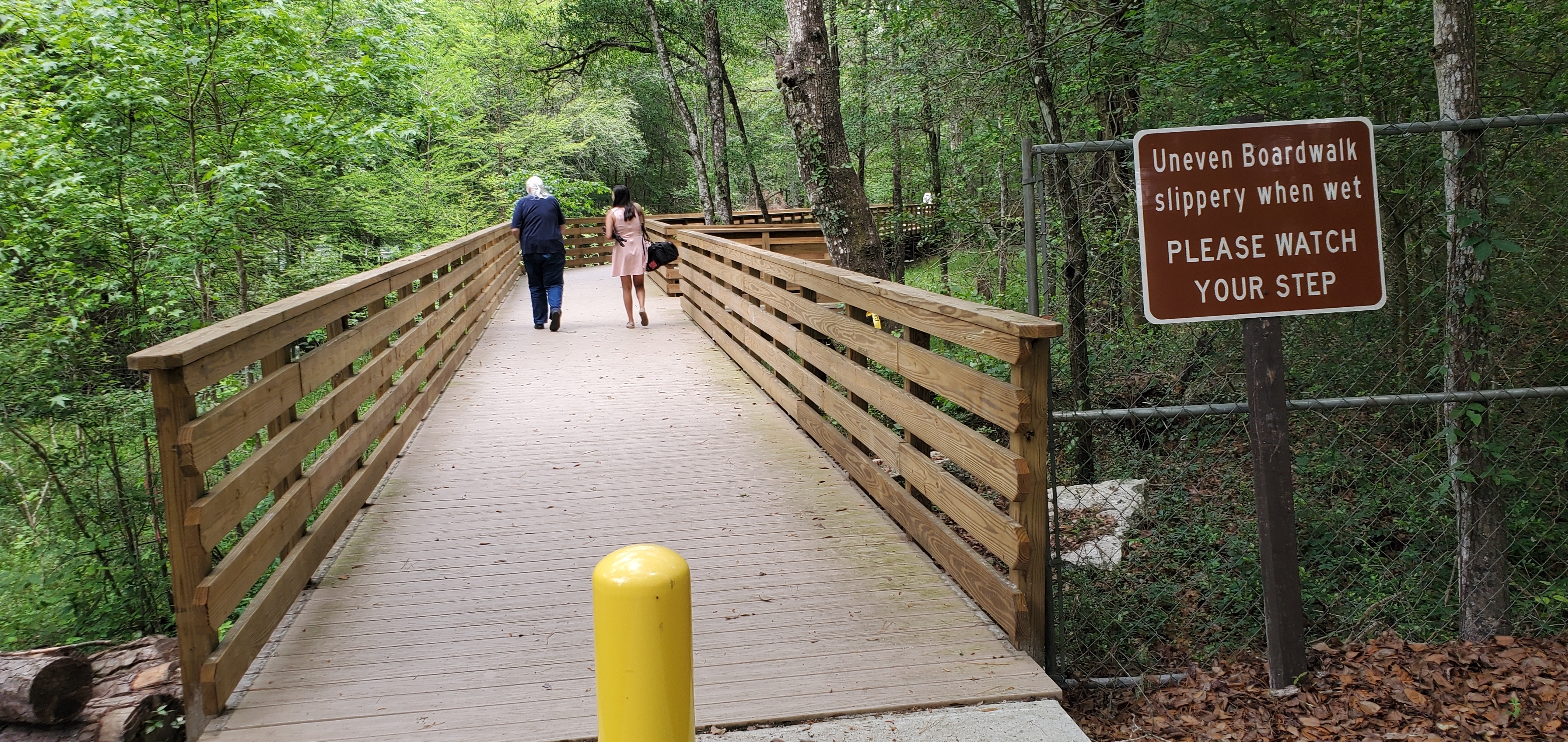 Uneven Boardwalk slippery when wet PLEASE WATCH YOUR STEP