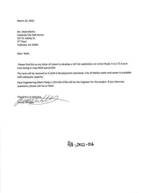 [Letter of Intent from Jimmy Whatley]