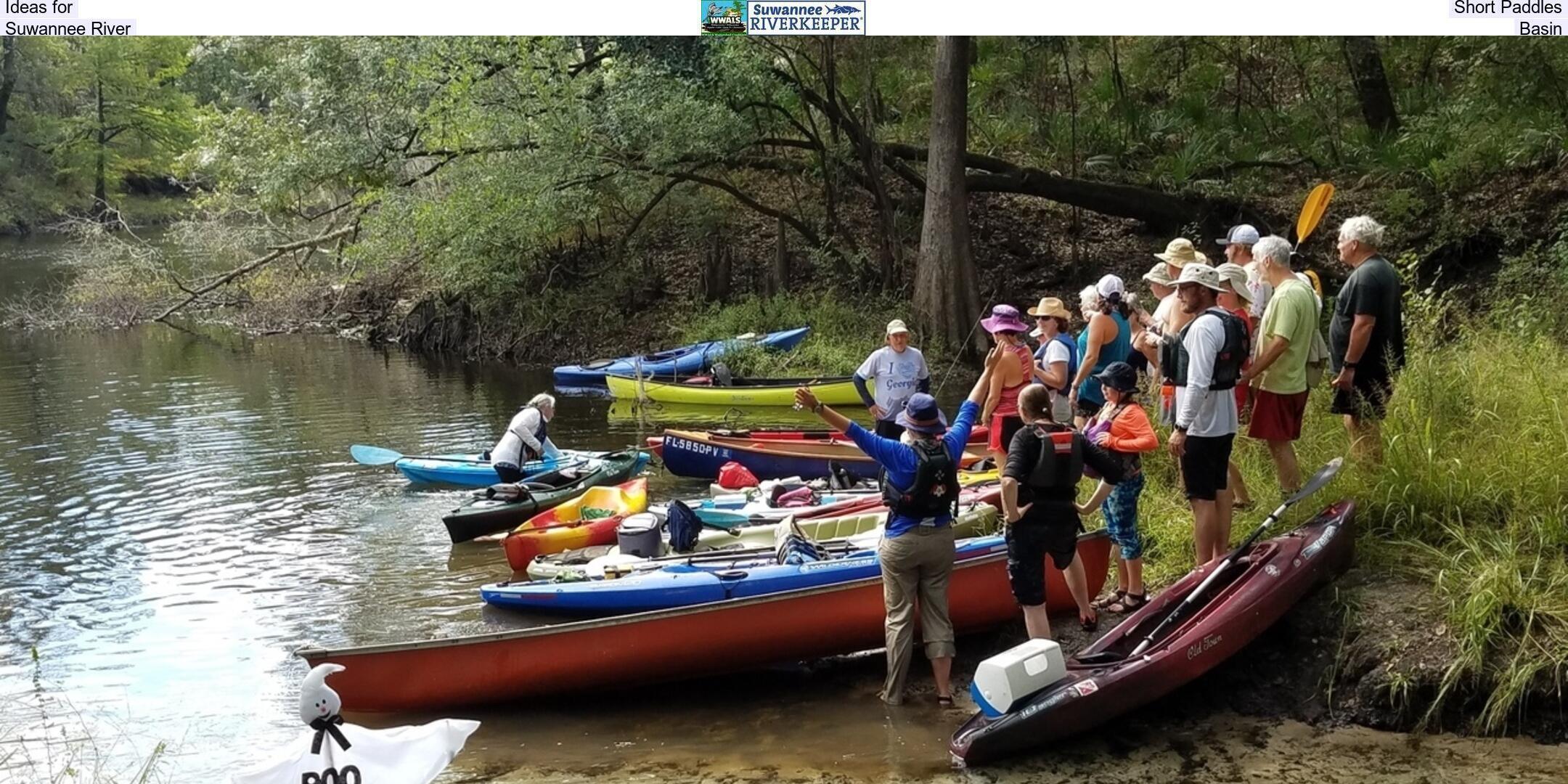 Ideas for Short Paddles, Suwannee River Basin