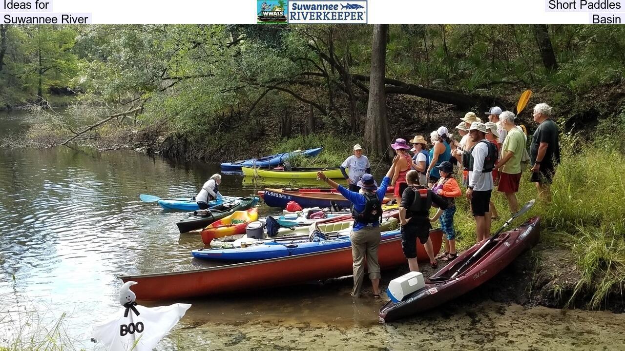 Ideas for Short Paddles, Suwannee River Basin