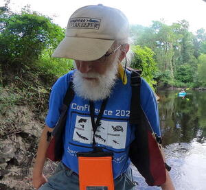 [Turning on the GOPRO360, Suwannee Riverkeeper, 10:12:56, 30.6287858, -83.0880894]