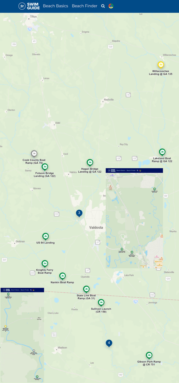 [Map: Good Withlacoochee River, Swim Guide, 2022-07-28]