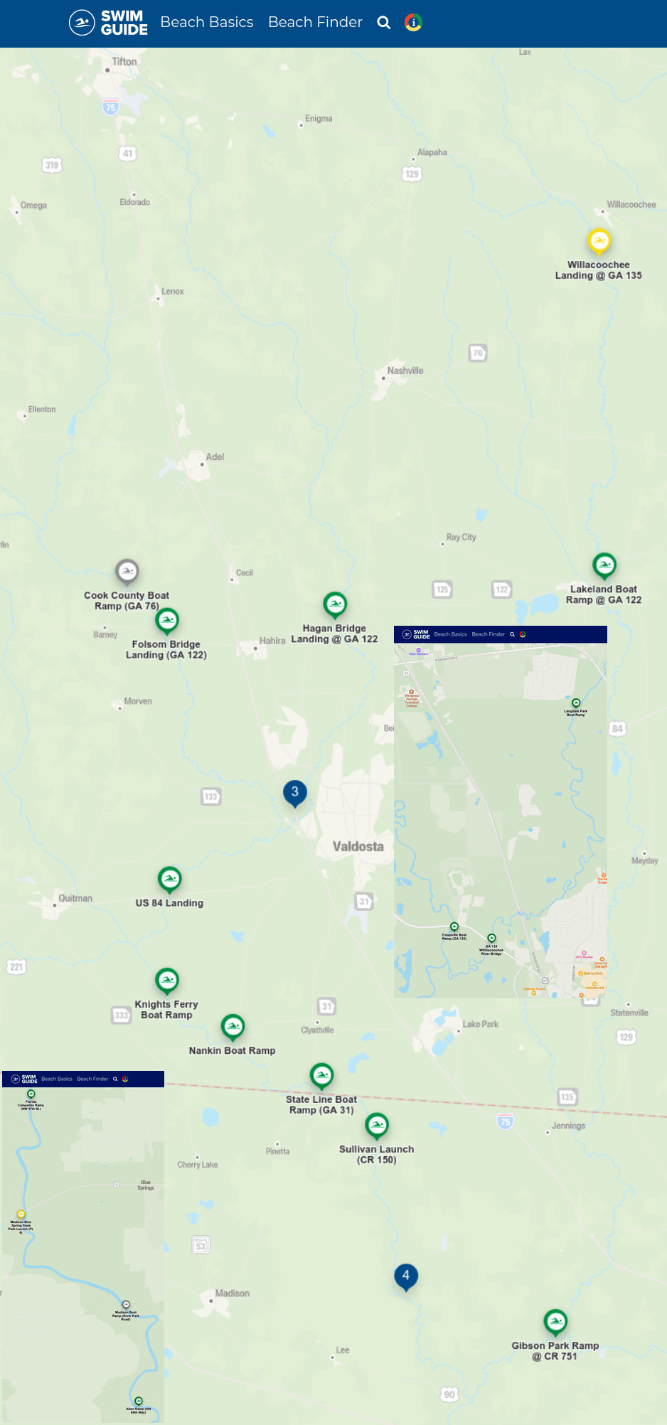 Map: Good Withlacoochee River, Swim Guide, 2022-07-28