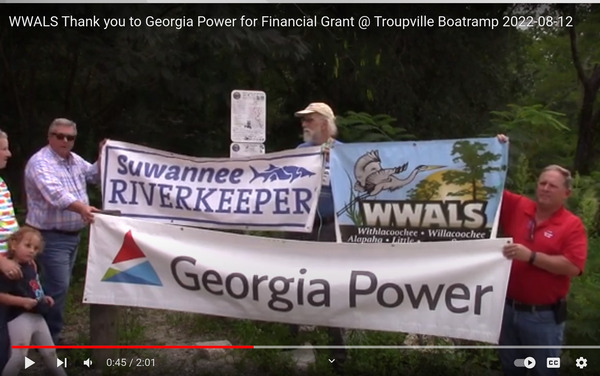 [WWALS E.D. Gretchen Quarterman, Georgia Power SW Director Joe Brownlee, Suwannee Riverkeeper John S. Quarterman, Georgia Power SREAM Don Hutchinson]