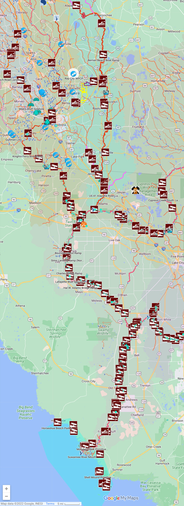 [Map: Rivers to the Gulf in WWALS water trail maps 2022-08-18]