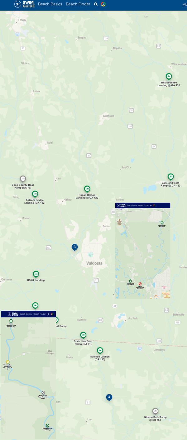 [Map: Good River Water Quality, Swim Guide 2022-09-01]