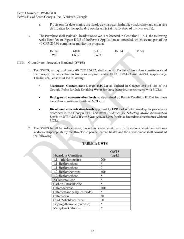 III.B. Groundwater Protection Standard (GWPS)