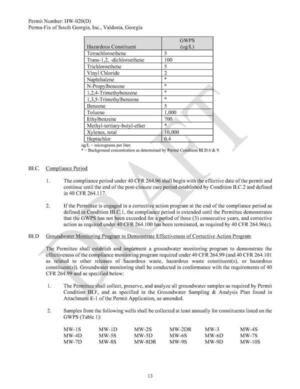 [III.D. Groundwater Monitoring Program to Demonstrate Effectiveness of Corrective Action Program]