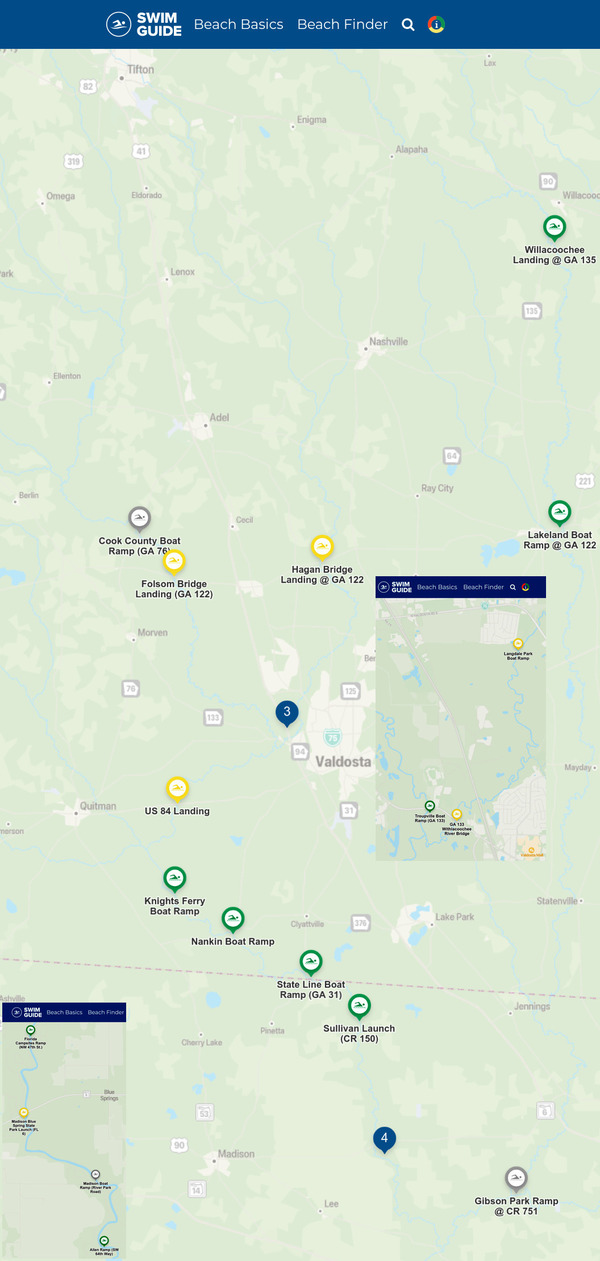 [Map: Good Withlacoochee River, Swim Guide 2022-09-22]