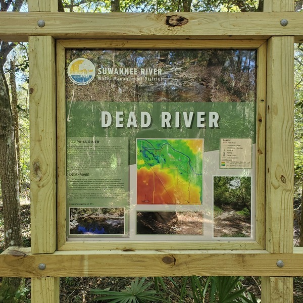 [Dead River kiosk, 13:03:18, 30.5820130, -83.0512589]