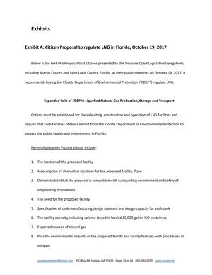 [Exhibit A: Citizen Proposal to regulate LNG in Florida, October 19, 2017]