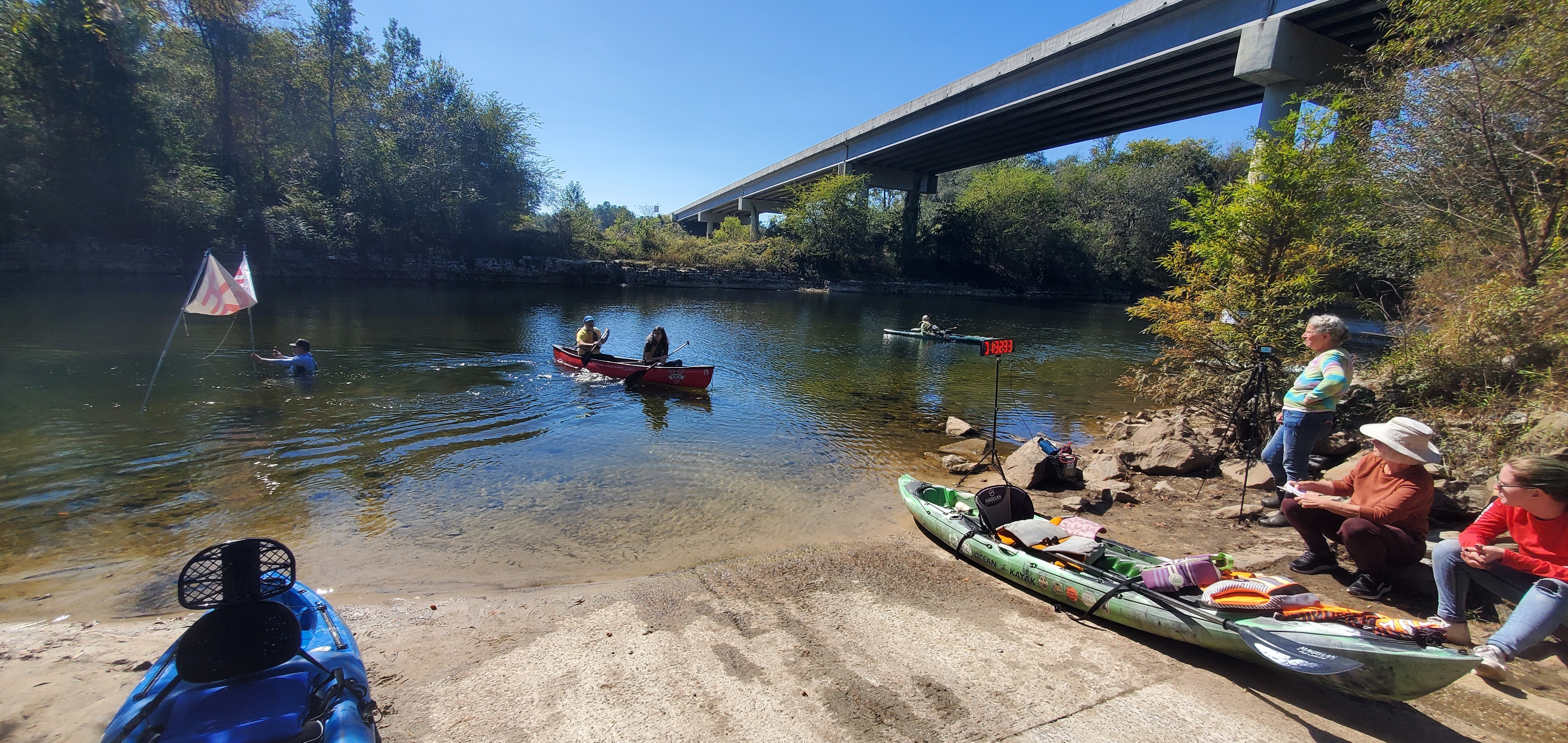 Finish, boats, timekeepers, 12:37:36, 30.6356890, -83.3109660